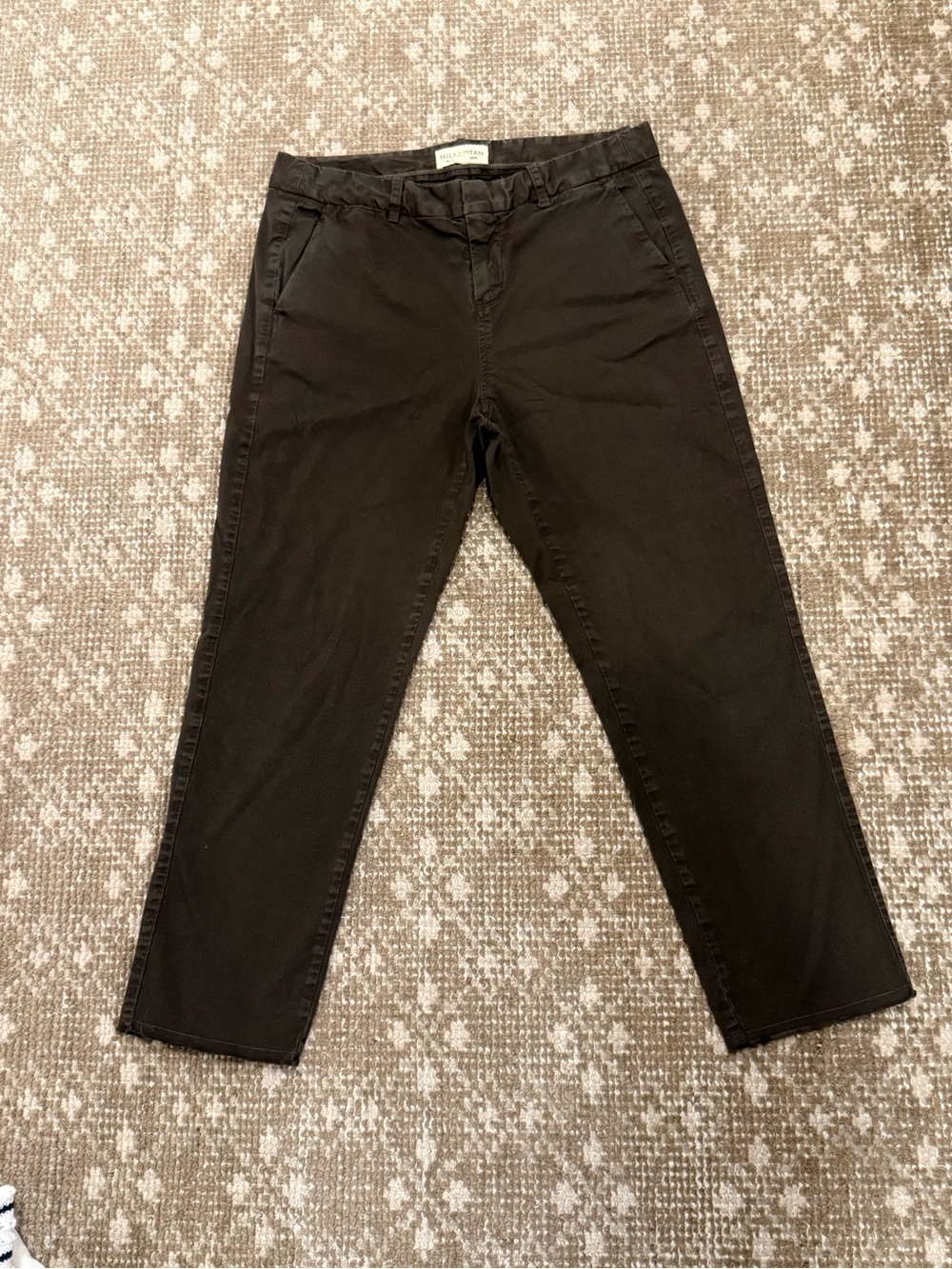 Nili Lotan Cropped Ankle Pants in Dark Brown